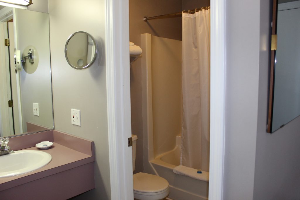 motel bathroom with shower